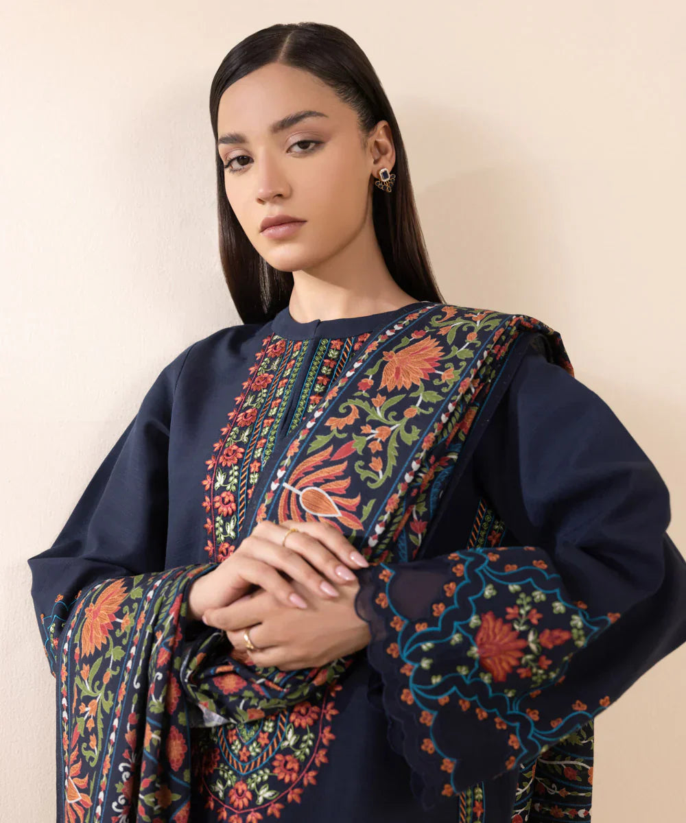 SAPPHIRE Embroidered Lawn Unstitched 3PC | Delicate Lace Accents & Printed Voil Dupatta