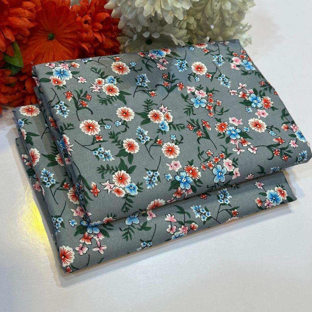 Premium 2-Piece Unstitched Printed Cotton Suit | The Blush Bloom Ensemble