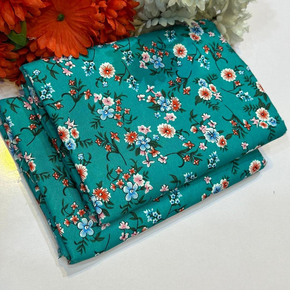 Premium 2-Piece Unstitched Printed Cotton Suit | The Blush Bloom Ensemble