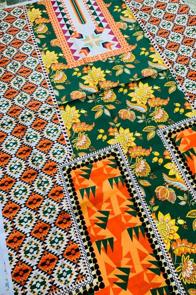 1-Pcs Unstitched Swiss Lawn Printed Shirt | Premium Kaleidoscope Shirt