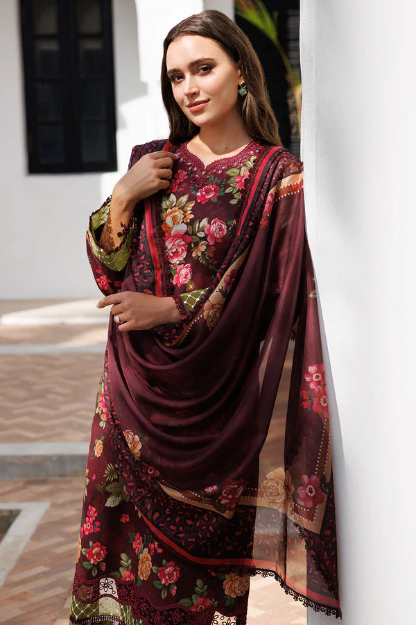 The Grand Heritage Edition: Premium 90/88 Digital Lawn Suit with Heavy Embroidered Chiffon Dupatta