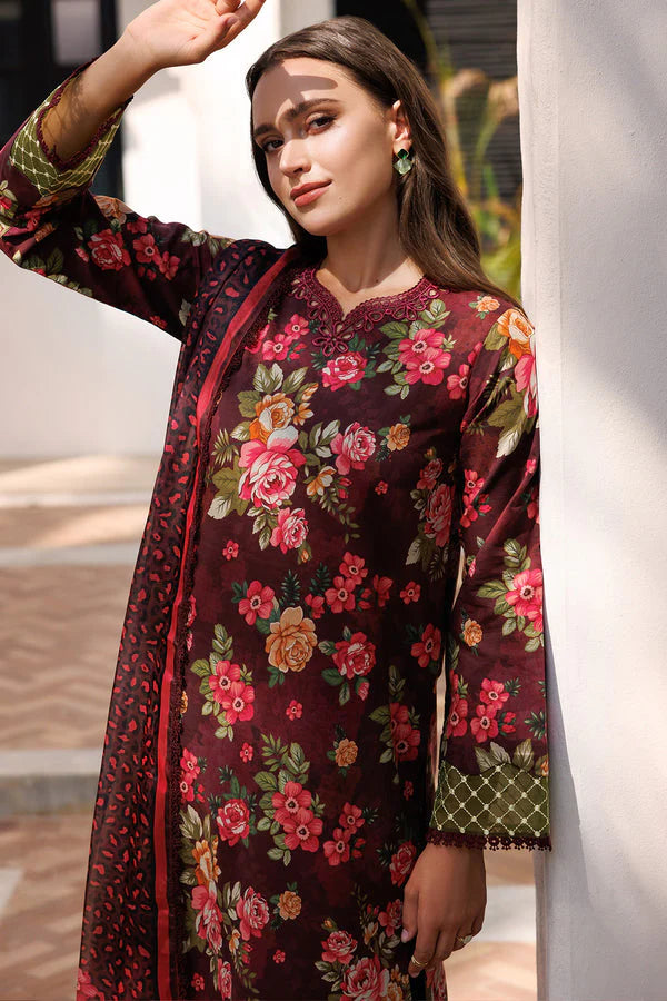 The Grand Heritage Edition: Premium 90/88 Digital Lawn Suit with Heavy Embroidered Chiffon Dupatta