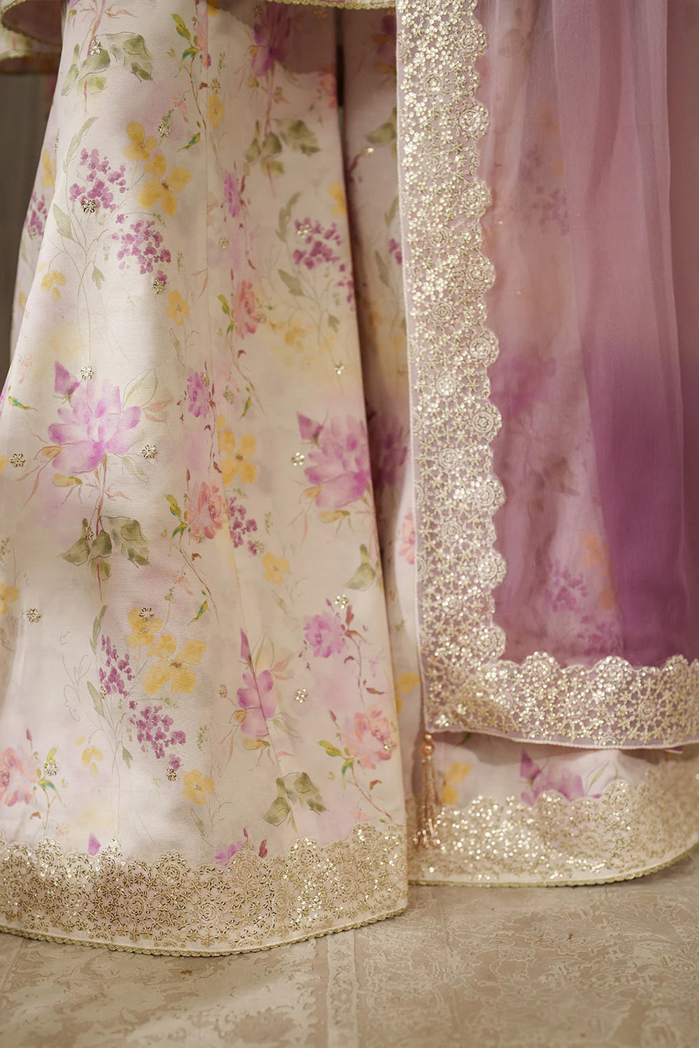 Luxury Heavy Embroidered Lawn Ensemble | Ready-to-Wear Chiffon Dupatta & Printed Suit