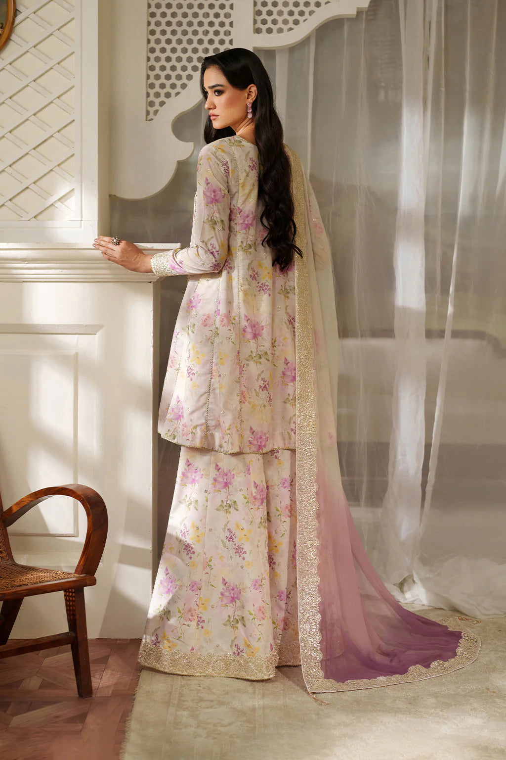 Luxury Heavy Embroidered Lawn Ensemble | Ready-to-Wear Chiffon Dupatta & Printed Suit