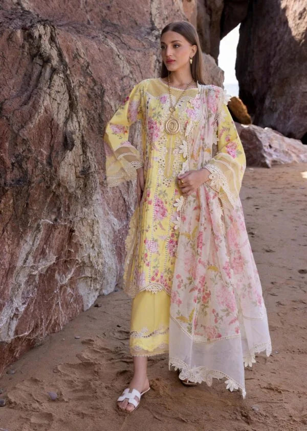 Regal Heavy Scifflie Embroidered Lawn Festive Suit | Fully Embroidered Neck & Chunky Daman Bunches with Chiffon Dupatta