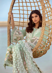 Heirloom Chikankari Cutwork Ensemble | Jacquard Dupatta with Attached Embroidered Pallus | Unstitched 3PC