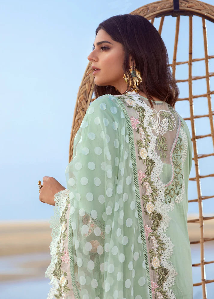 Heirloom Chikankari Cutwork Ensemble | Jacquard Dupatta with Attached Embroidered Pallus | Unstitched 3PC