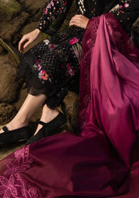 Vibrant Digital Printed Lawn & Chiffon Festive Suit | Embroidered Neck Bunch & Daman Patches with 4-Sided Lace Dupatta