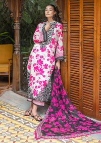 Zainab Chottani Nysa Fuchsia Digital Lawn | Unstitched Luxury Ensemble