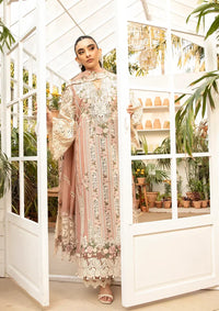 The Khaddi Net Grandeur: Heavy Chikankari Embroidered 3-PC Suit with Cutwork Attachments