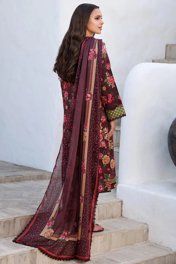 The Grand Heritage Edition: Premium 90/88 Digital Lawn Suit with Heavy Embroidered Chiffon Dupatta