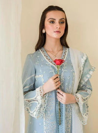 The Couture Organza Ensemble: Heavy Embroidered 3-PC Lawn Suit with Tissue Dupatta