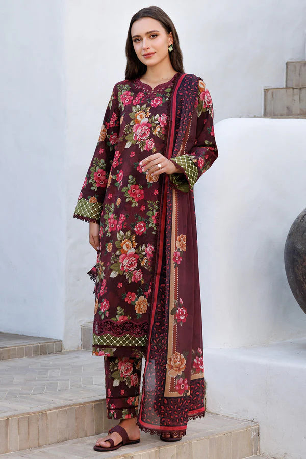 The Grand Heritage Edition: Premium 90/88 Digital Lawn Suit with Heavy Embroidered Chiffon Dupatta