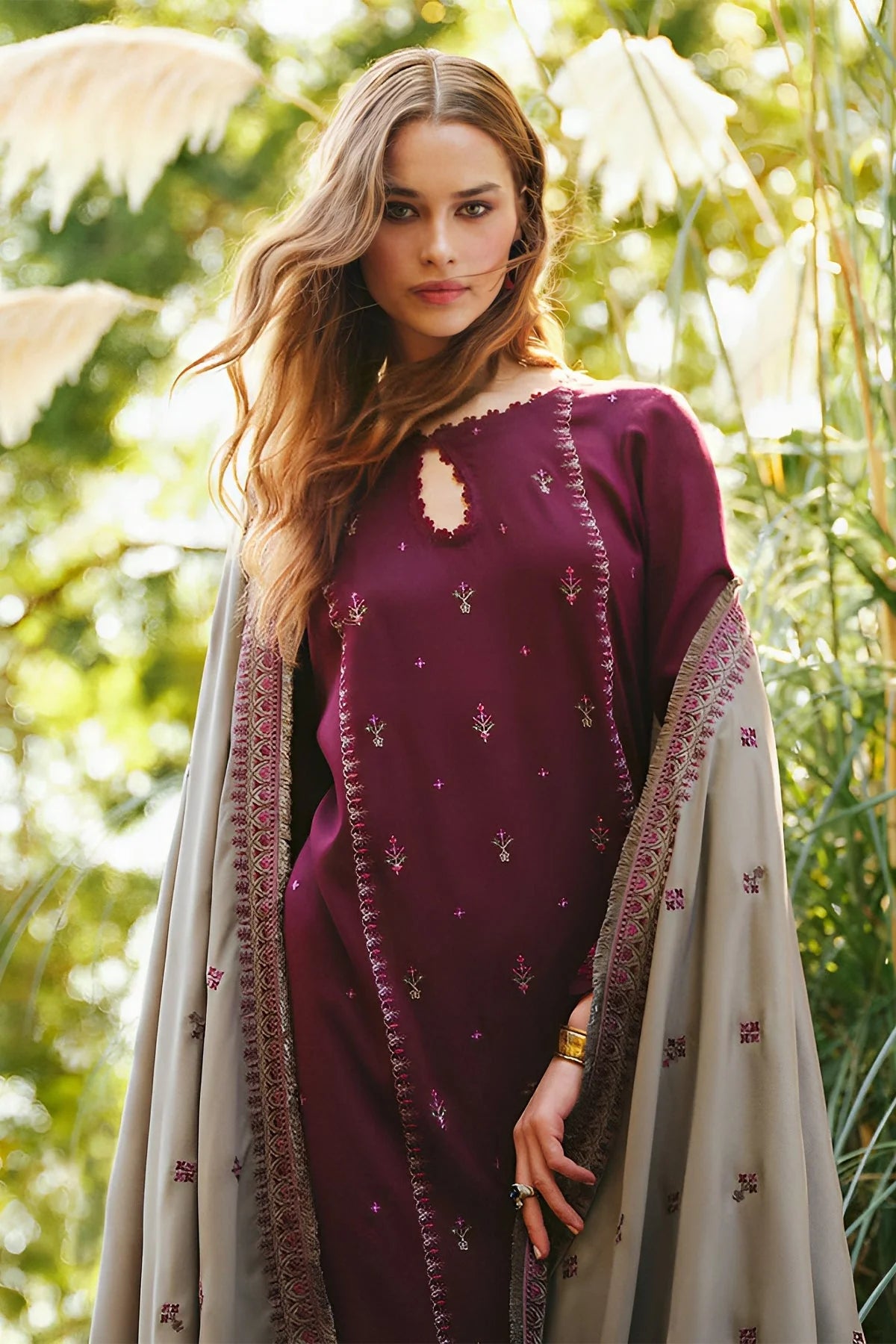 Embroidered Lawn 3PC | Fully Embroidered Dupatta & Complete Unstitched Ensemble