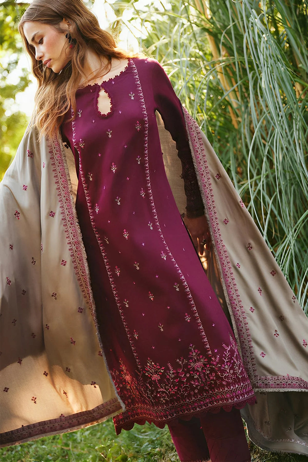 Embroidered Lawn 3PC | Fully Embroidered Dupatta & Complete Unstitched Ensemble