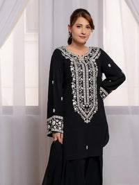 The Serene Krinkle: 3-PC Lawn Cotton Suit with Hand-Embroidered Chiffon Dupatta