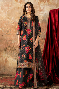 The Crown Jewel Ensemble: Digital Lawn Suit with Heavily Embroidered Chiffon Dupatta & Trouser Patches
