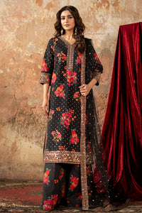 The Crown Jewel Ensemble: Digital Lawn Suit with Heavily Embroidered Chiffon Dupatta & Trouser Patches