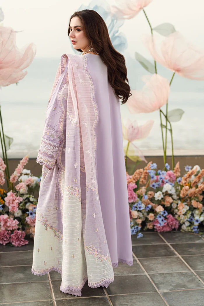 Artisanal Chikankari & Laser-Cut Cotton Ensemble | Multi-Shade Khaddi Net Dupatta | Unstitched 3PC