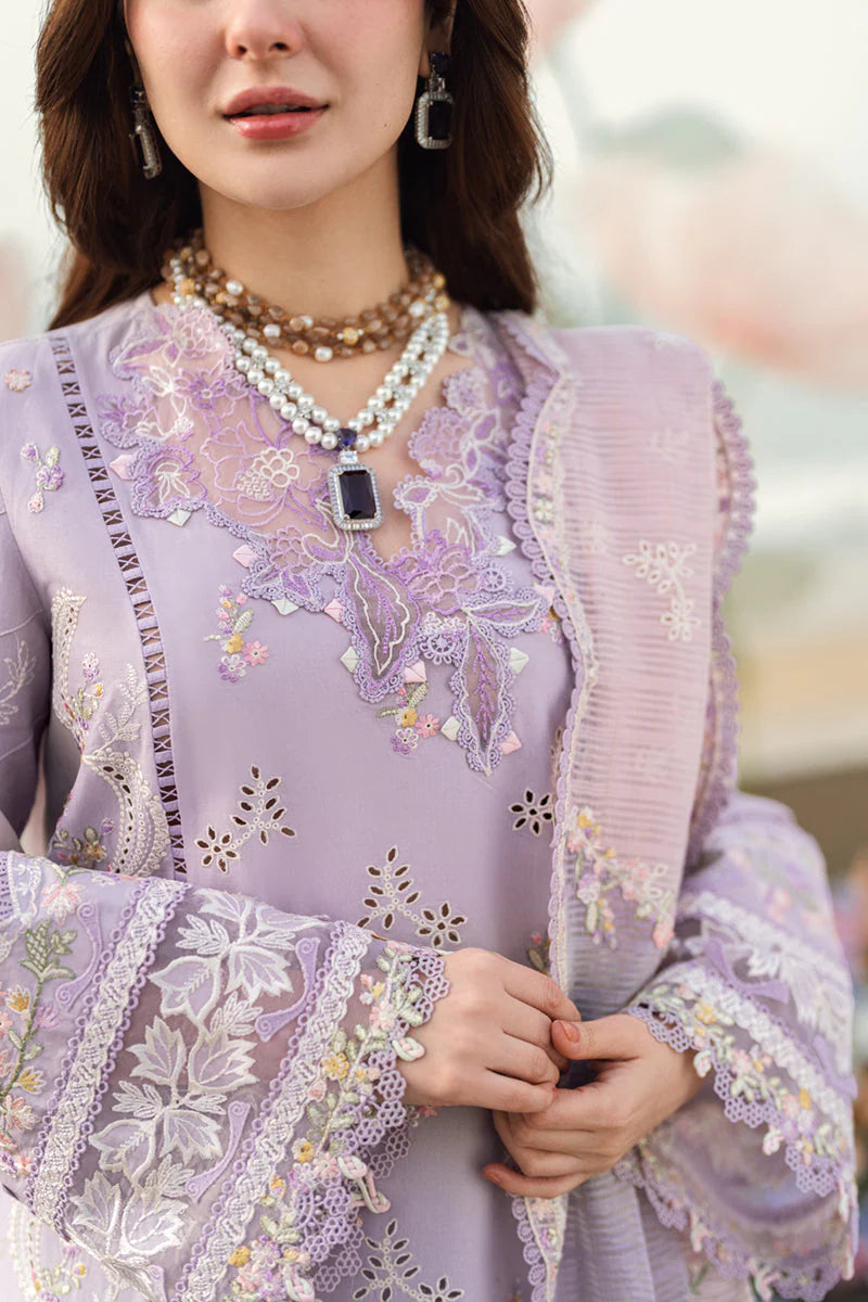 Artisanal Chikankari & Laser-Cut Cotton Ensemble | Multi-Shade Khaddi Net Dupatta | Unstitched 3PC