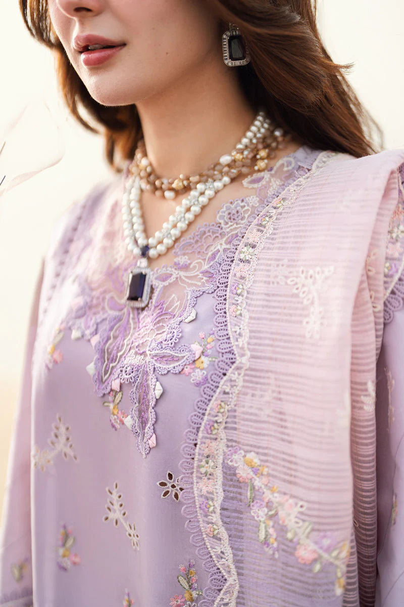 Artisanal Chikankari & Laser-Cut Cotton Ensemble | Multi-Shade Khaddi Net Dupatta | Unstitched 3PC