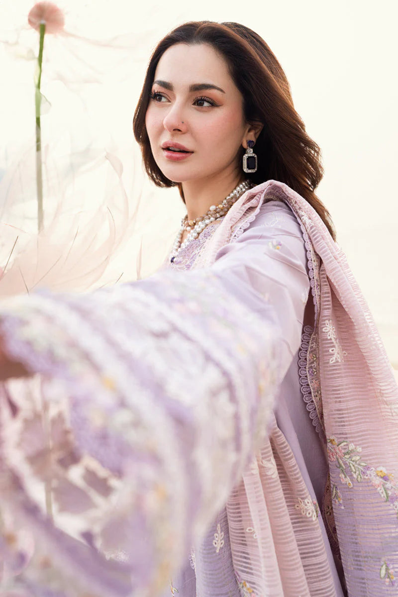 Artisanal Chikankari & Laser-Cut Cotton Ensemble | Multi-Shade Khaddi Net Dupatta | Unstitched 3PC