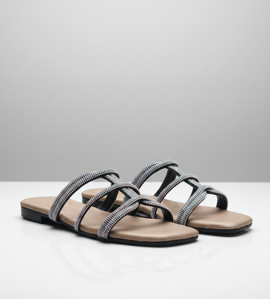 Starlight Glitter PVC Flats | Women's Casual Sparkle Shoes for Everyday Glam