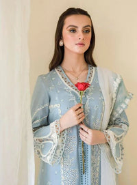 The Regal Zari & Tissue Ensemble: Heavily Embroidered Lawn Couture with Organza Dupatta