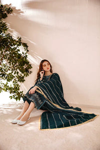 Signature Embroidered Lawn Unstitched 3PC | Delicate Daman Patch & Printed Monarch Voil Dupatta