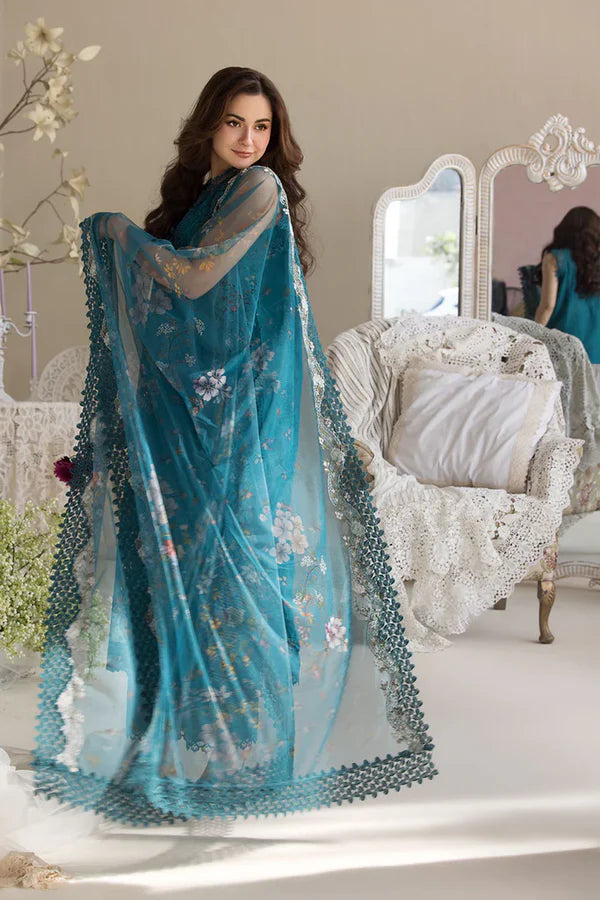 Artisanal Chikankari Cotton Suit | Pearl-Embellished Daman & Khaadi Net Dupatta