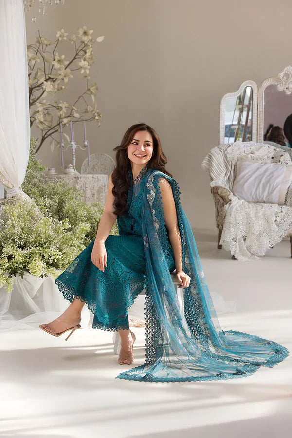 Artisanal Chikankari Cotton Suit | Pearl-Embellished Daman & Khaadi Net Dupatta