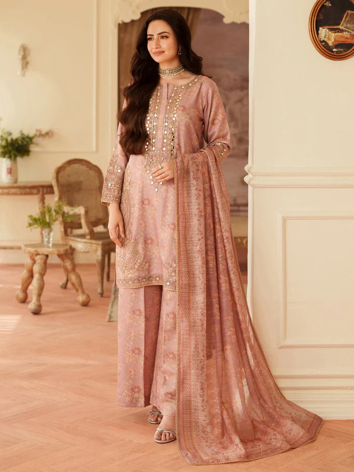 Exclusive Premium Lawn 2026 Unstitched 3-Piece Ensemble | Embroidered Neck & Side Bunches with 4-Side Aplik Chiffon Dupatta