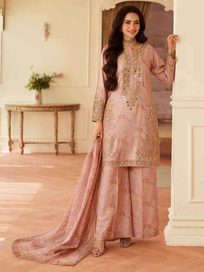 Exclusive Premium Lawn 2026 Unstitched 3-Piece Ensemble | Embroidered Neck & Side Bunches with 4-Side Aplik Chiffon Dupatta