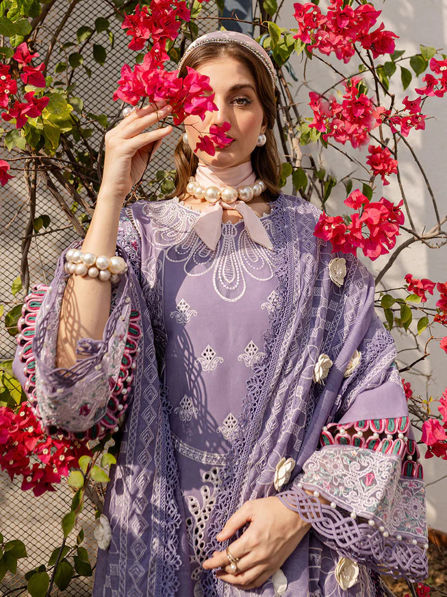 The Thread Boring Couture: Shiffle Embroidered 3-PC Cotton Suit with Organza Dupatta