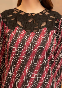 The Regal Adornment: Digital Lawn Suit with Heavy Embroidered Border & Patch-Embellished Chiffon Dupatta