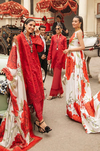 The Chikankari Heritage Ensemble: Embroidered 3-PC Lawn Suit with Silk Digital Printed Dupatta