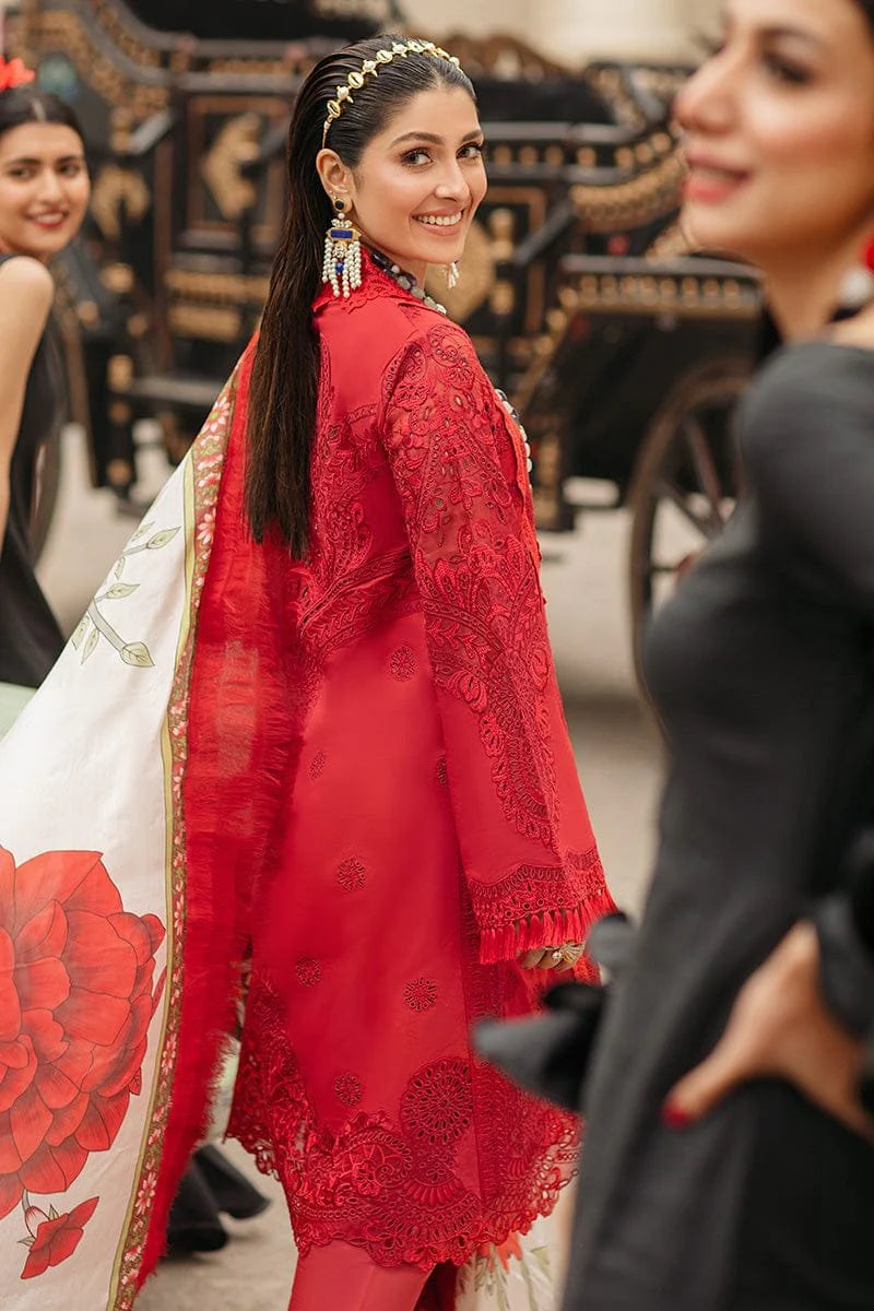 The Chikankari Heritage Ensemble: Embroidered 3-PC Lawn Suit with Silk Digital Printed Dupatta