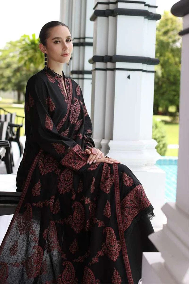 Dhanak Luxury 3PC | Heavy Embroidered Unstitched Suit with Shawl