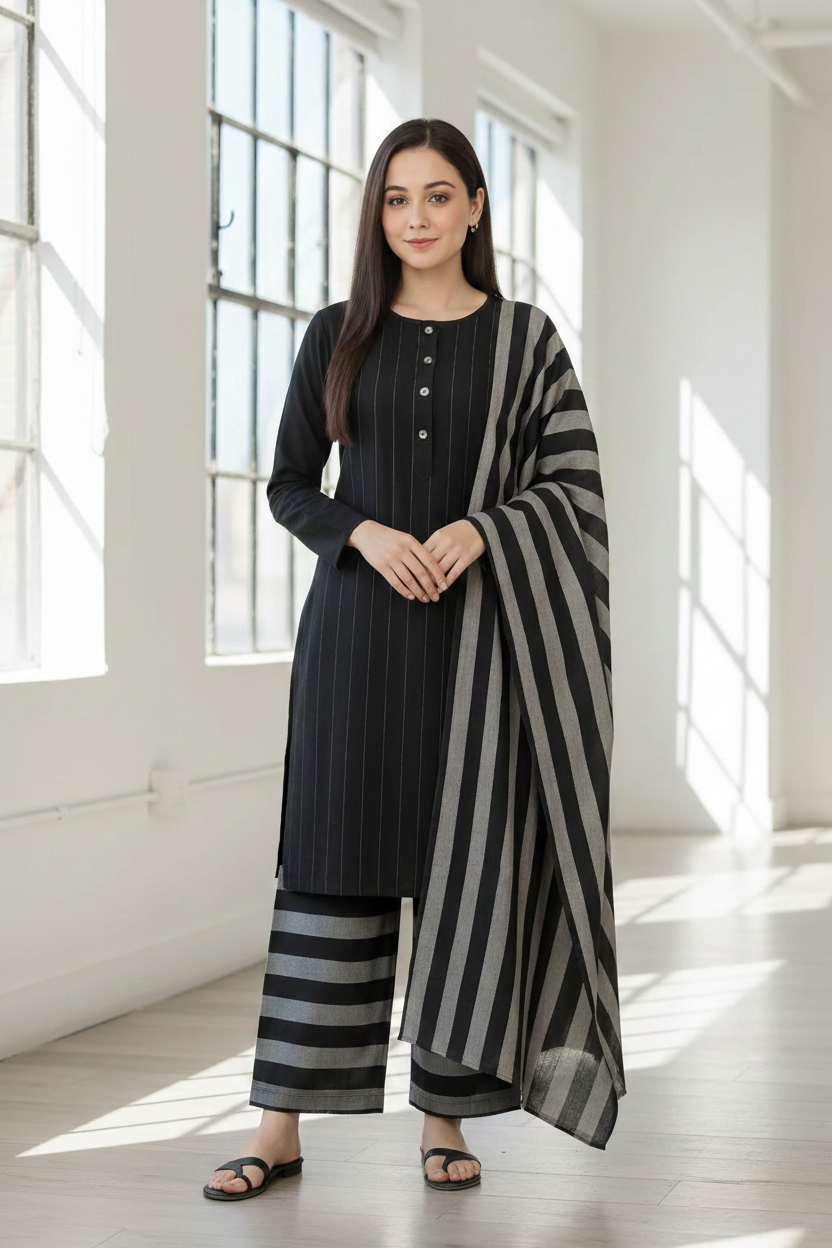 3-Piece Unstitched Printed Sussi Suit | The Majestic Maroon Ensemble