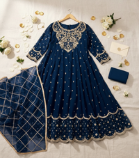 Embroidered 3-Piece Maxi Set | Festive Wear Ensemble with Intricate Detailing