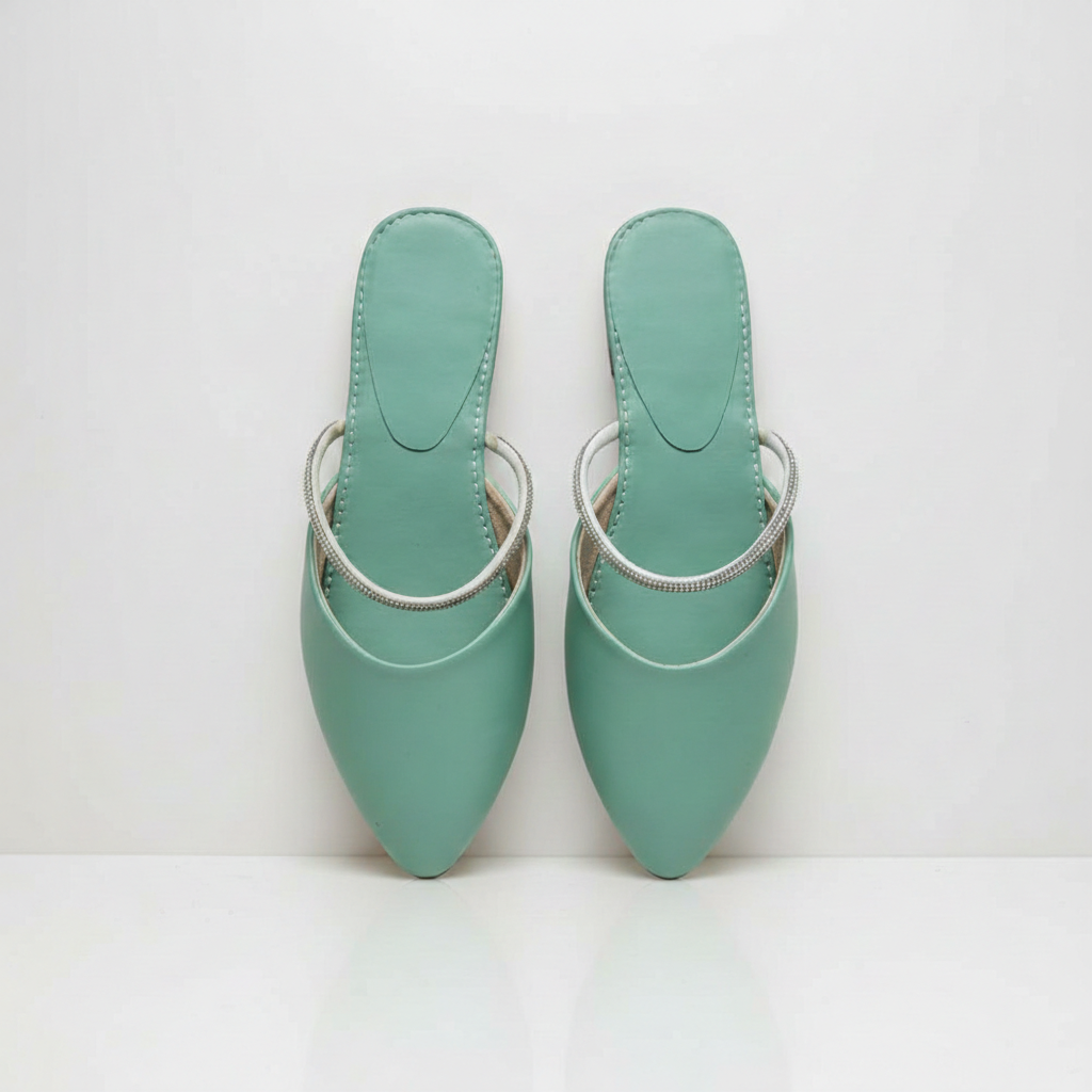 Verdant Grace Plain Rexine Pumps | Women's Solid Flats for Office & Casual Wear