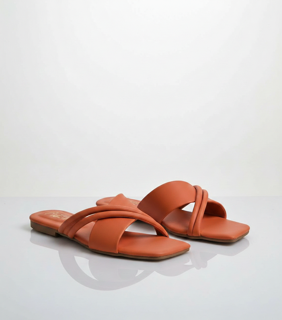 Azure Breeze Plain Rexine Casual Flats | Women's Comfortable Blue Slip-Ons for Daily Wear