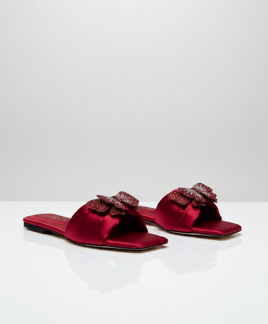 Scarlet Elegance Red Synthetic Leather Flats | Women's Semi-Formal Slip-Ons for Polished Perfection