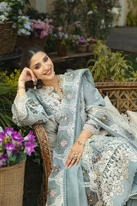 Artisanal Chikankari Cotton Ensemble | Organza Dupatta with Cutwork Lace & Attached Pallu | Unstitched 3PC