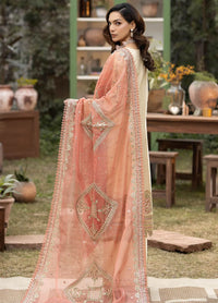 The Stellar Sequin Ensemble: Heavy Embroidered 3-PC Lawn & Khaddi Net Suit with Chikankari