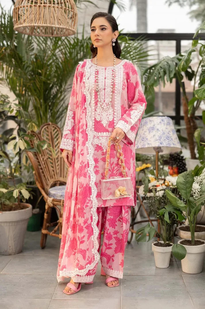 The Ethereal Luminary Ensemble: Digital Printed Lawn Suit with Embroidered Chiffon Dupatta