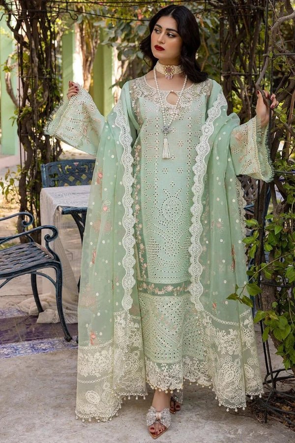 The Patched Perfection Ensemble: Fully Heavy Chikankari 3-PC Suit with Organza Cutwork Dupatta