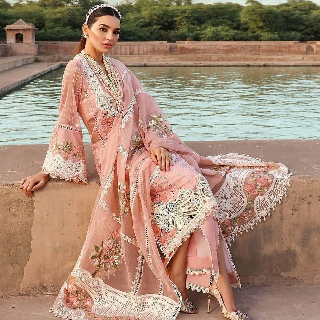 The Scifflie Opulence Ensemble: Fully Heavy Embroidered 3-PC Lawn Suit with Organza Dupatta