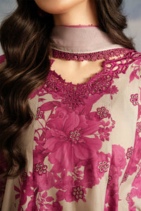 Floral Digital Printed Lawn Festive Ensemble | Heavy Embroidered Neck & Cutwork Chiffon Dupatta Set