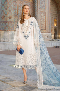 The Artisan Cutwork Ensemble: Heavy Embroidered 3-PC Cotton Suit with Digital Organza Dupatta